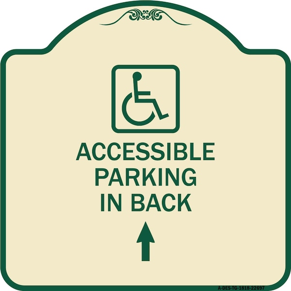 W/ NY Approved Isa Accessible Parking on Up Arrow Heavy-Gauge Alum Sign, 18" x 18", TG-1818-22697